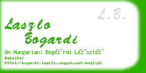 laszlo bogardi business card